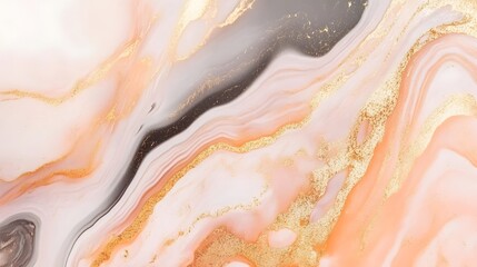 Leinwandbilder - Captivating abstract marble texture background with shimmering gold pink and gray fluid patterns  Luxurious stylish and modern digital art perfect for high end design projects fashion