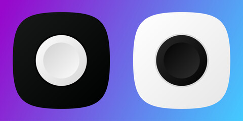 Black and white button app icons. Black and white buttons