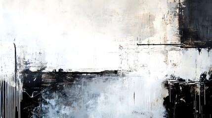 Poster - Captivating Abstract Monochrome Painting with Textured Brushstrokes and Atmospheric Tones