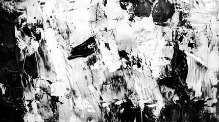 Leinwandbilder - Captivating Abstract Monochrome Texture with Expressive Paint Strokes and Splatters