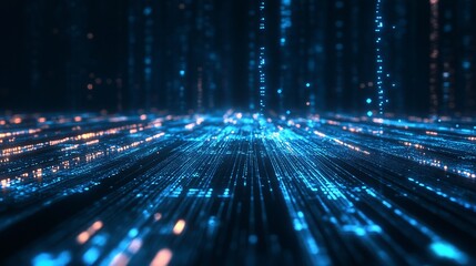 Digital data stream flowing, futuristic background, technology concept