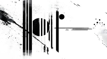 Poster - Captivating Minimalist Geometric Composition in Bold Monochrome Tones Exuding Modern Dynamic and Elegant Expression