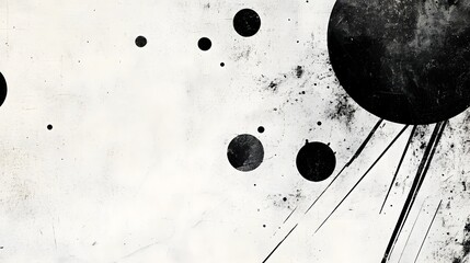 Leinwandbilder - Captivating Monochrome Abstract Geometric Composition with Mesmerizing Patterns and Textures  This visually striking image features a bold minimalist design with contrasting black and white shapes