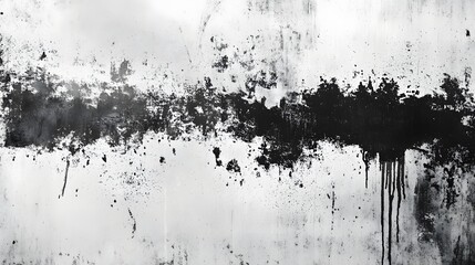 Leinwandbilder - Captivating Monochrome Abstract Ink Splash Painting with Textured Splatters and Fluid Patterns  Dynamic experimental artwork with a moody dramatic and sophisticated aesthetic