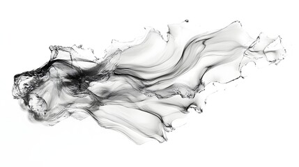 Poster - Captivating Monochrome Flow   Dynamic Abstract Art Depicting Fluid Movement and Energy in a Smooth Swirling Composition with Contrasting Tones and Textures