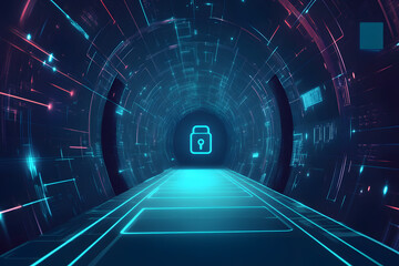 Wall Mural - virtual private network in action ensuring secure internet connectivity