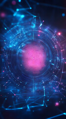 Wall Mural - high-tech biometric security interface with fingerprint and retina scans