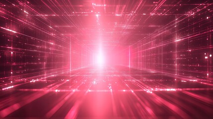 Technology-driven abstract background with light patterns, interconnected data lines, and digital grids 