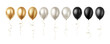 © vik_y - Set of Realistic 3D Silver Gold Black Party Event Balloons Isolated on White Background