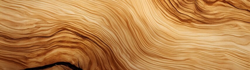 Aufkleber - Closeup of a smooth organic wooden texture with intricate natural grain patterns wavy lines and a warm earthy color palette