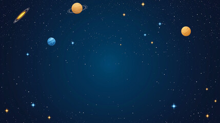 Wall Mural - cosmic canvas: explore the wonders of the universe through this enchanting illustration, adorned wit