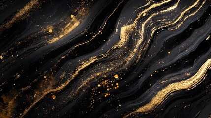 Aufkleber - Dramatic abstract background with a golden glittering and metallic texture  The surface is covered in shiny sparkling lights and fluid dynamic patterns creating a luxurious elegant