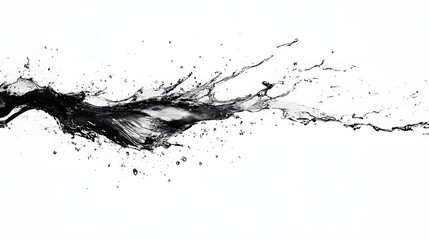 Poster - Dramatic abstract monochrome image of a powerful splash wave or explosion of liquid in motion creating a dynamic kinetic and textured composition with a sense of energy force and impact