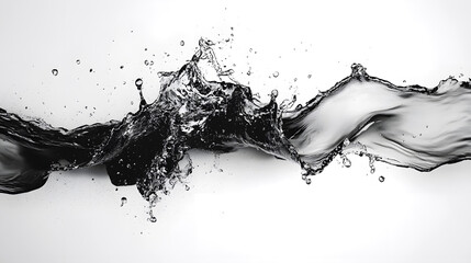 Leinwandbilder - Dramatic and dynamic image of a powerful liquid splash with striking contrast energy and fluid motion  Captivating abstract background with a sense of chaos and movement