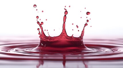 Aufkleber - Dramatic and vivid red liquid splash creating a dynamic rippling fluid motion with an abstract conceptual art background  This vibrant intense splash image showcases the beautiful