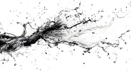 Leinwandbilder - Dramatic black and white image showcasing the powerful and dynamic motion of water splashing crashing and bursting forth with incredible energy and fluid flow
