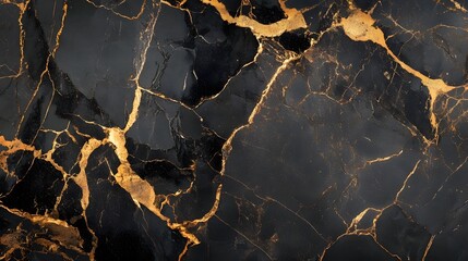 Aufkleber - Dramatic cracked marble texture background in dark brown and black tones with golden veins for luxury premium and modern design  Textured natural stone surface with contemporary pattern