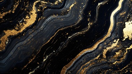 Leinwandbilder - Elegant and luxurious abstract flowing golden marble patterns and textures with metallic accents creating a dynamic and modern design for various applications such as graphic design