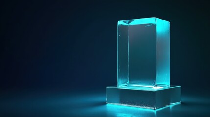 Sticker - Illuminated Glass Block on a Glass Base