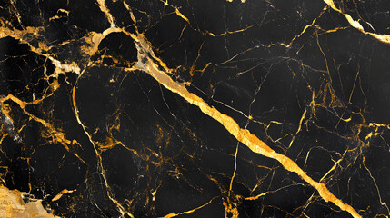 Leinwandbilder - Elegant black and gold marble texture with dramatic cracked patterns vibrant gilded veining and a luxurious sophisticated design  This abstract background can be used for fashion interior product