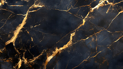 Leinwandbilder - Elegant Cracked Marble Texture with Golden Veins Intricate Abstract Background  Luxurious Aged Stone Surface Wallpaper or Interior Design Element