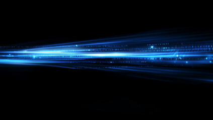 Blue binary data cyberspace background