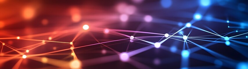 Futuristic Digital Technology Network Concept with Glowing Interconnected Nodes and Lines  Abstract Background Representing the Future of Intelligence Cloud Computing and Digital Transformation