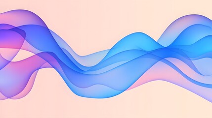 Sticker - Abstract Blue Pink Flowing Waves Background Design