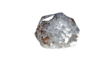 Poster - A small hailstone with a textured icy surface, isolated on a empty plain background