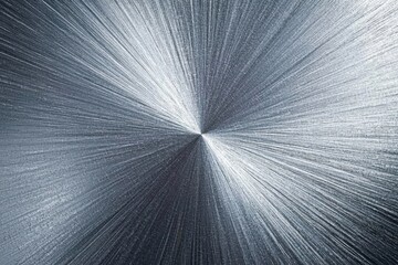 Wall Mural - radial brushed stainless steel texture with shimmering lines, creating depth.