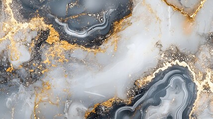 Poster - Mesmerizing abstract background featuring a captivating marble texture with shimmering golden and metallic accents  This opulent high end design evokes a sense of luxury elegance and sophistication