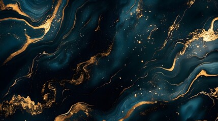 Leinwandbilder - Mesmerizing celestial marble texture with dynamic gold glitter accents creating a captivating and sophisticated abstract background  Ideal for premium design digital art and web graphics