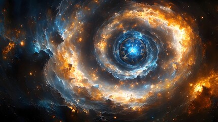 Aufkleber - Mesmerizing cosmic explosion illuminates the majestic expanse of the universe showcasing the captivating beauty and grandeur of the celestial phenomena that shape the fabric of the cosmos