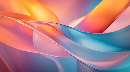 Leinwandbilder - Mesmerizing fluid shapes in a vibrant gradient of colors create a captivating and dreamlike digital landscape evoking a sense of motion energy and transformation  The smooth