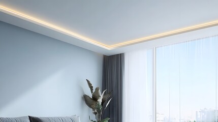 Canvas Print - Modern Bedroom Interior Design with Cove Lighting