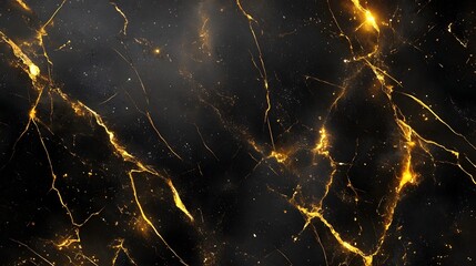 Leinwandbilder - Shimmering golden marble texture with vibrant cracked and granular patterns in dark and dramatic background  This abstract and elegant design can be used for luxury graphic