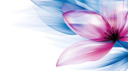 Sticker - Abstract Pink Blue Flower Soft Swirling Petals Artistic Design