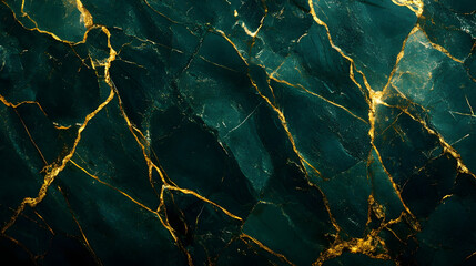 Leinwandbilder - Stunning green marble texture with golden cracks and fractures creating an abstract background  Luxurious elegant and stylish design for interior exterior or digital graphic use