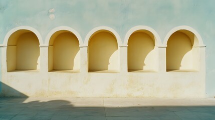 Canvas Print - Five Architectural Arches Recesses Wall Exterior Building