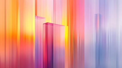 Leinwandbilder - Vibrant Diagonal Abstract with Glowing Pastel Gradient Shapes and Blurred Luminous Bokeh  Colorful contemporary and dynamic digital art with a sense of motion and harmony