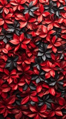 Sticker - Abstract Pattern of Red and Black Leaves