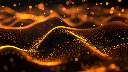 Canvas Print - abstract flowing orange wave creates mesmerizing feeling of dynamic movement and warm, luminous ener