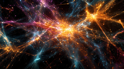 Wall Mural - Abstract cosmic network glows, shimmering with beauty of universe celestial energy surging and captivating for eternity