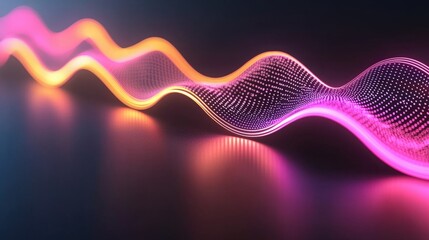 Wall Mural - Abstract Neon Wave Background