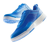 Levitation sports shoes with flying laces isolated on transparent background