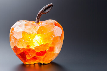 Wall Mural - Illuminated Carved Calcite Apple Lamp