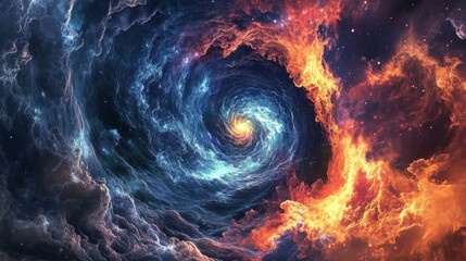 Wall Mural - Time Vortex. Abstract Space Background with Galaxy and Star Travel Concept