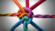© Jati - A colorful knot of ropes is tied together