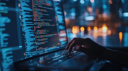 Night Coding, A Programmer's Focus Under City Lights