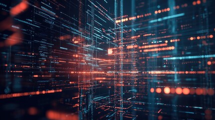 Abstract Digital Data Stream, A Visualization of Cyberspace